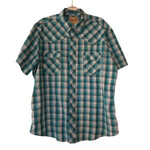 Wrangler Western Plaid Pearl Snap Shirt Men’s XL